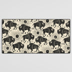 Bison - black and cream Desk Mat Gallery Image 3