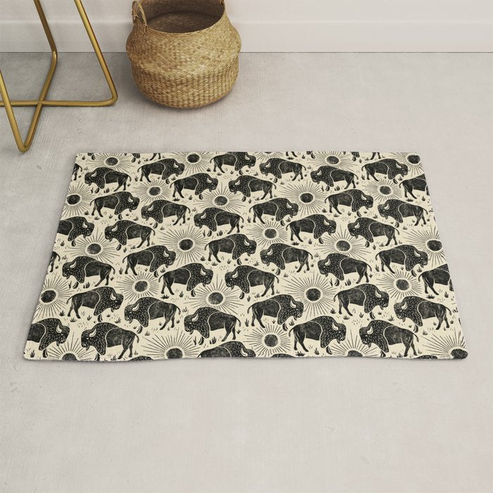Bison - black and cream Rug Gallery Image 1