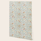 William Morris Newill Owl Art Indigo Saffron Vintage Pattern Wallpaper Gallery Image 2