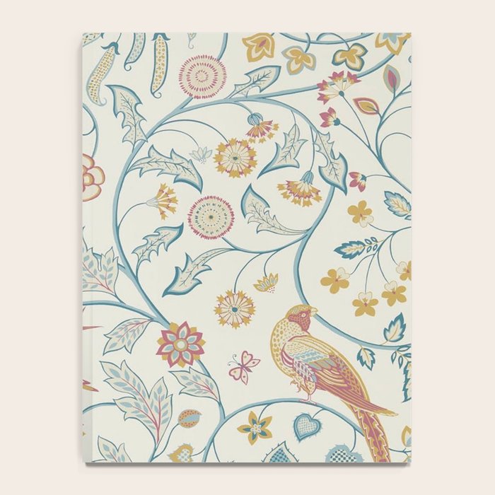 William Morris Newill Owl Art Indigo Saffron Vintage Pattern Notebook Gallery Image 4