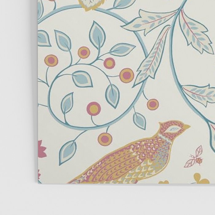 William Morris Newill Owl Art Indigo Saffron Vintage Pattern Poster Gallery Image 3