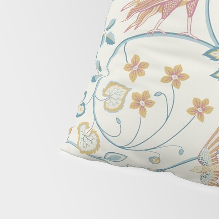 William Morris Newill Owl Art Indigo Saffron Vintage Pattern Pillow Sham Gallery Image 4