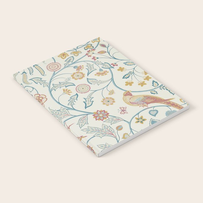 William Morris Newill Owl Art Indigo Saffron Vintage Pattern Notebook Gallery Image 1