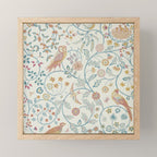 William Morris Newill Owl Art Indigo Saffron Vintage Pattern Mini Art Print Gallery Image 1