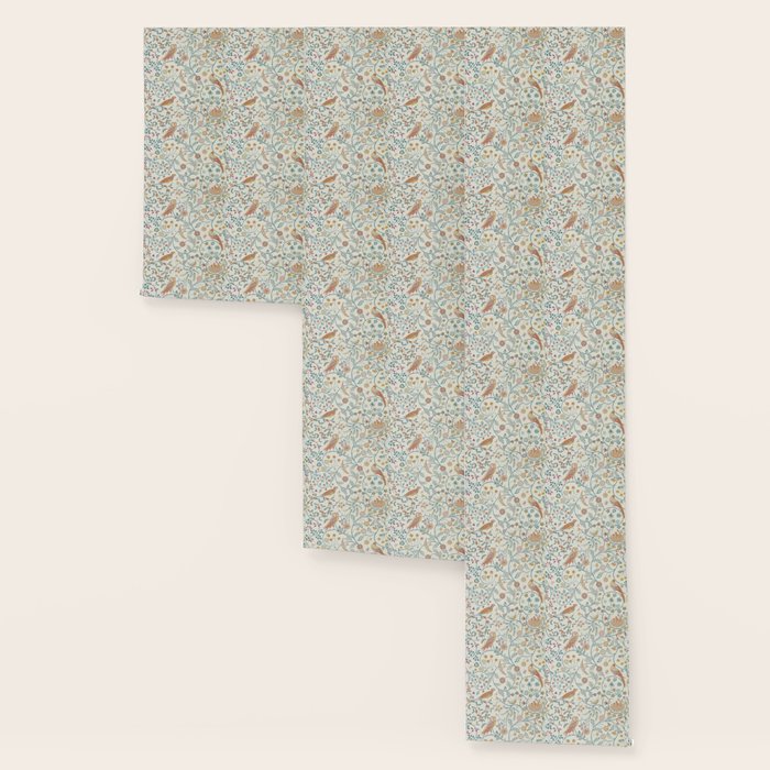 William Morris Newill Owl Art Indigo Saffron Vintage Pattern Wallpaper Gallery Image 3