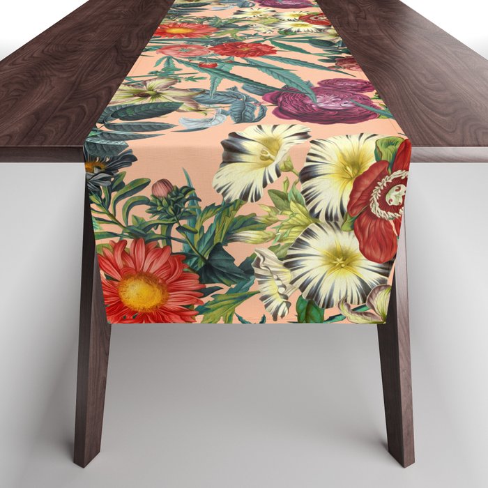 Marijuana and Floral Pattern Table Runner Gallery Image 1