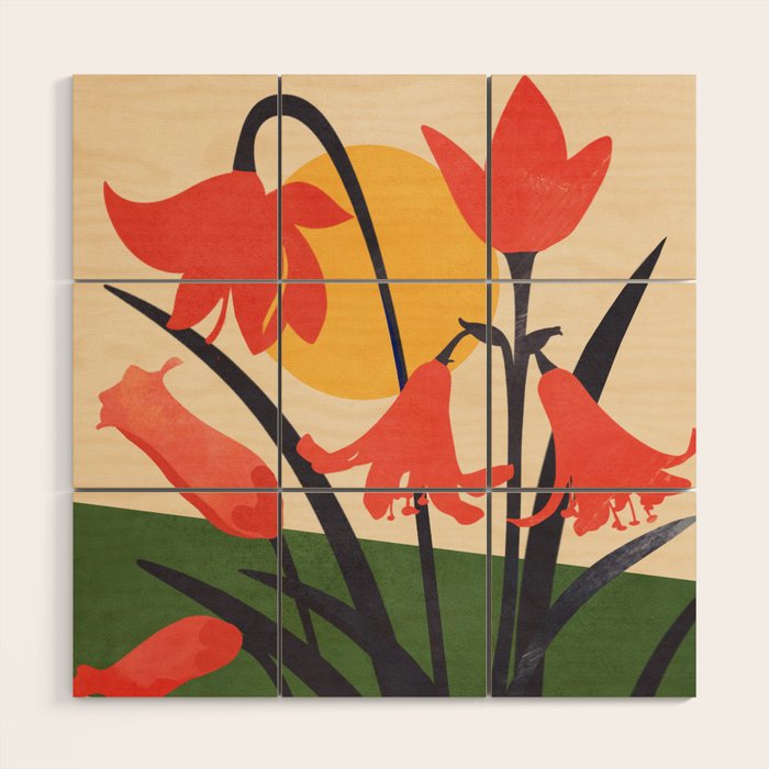 Colorful Bloomscape 2 Wood Wall Art Gallery Image 1