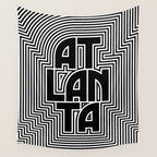 Atlanta City Text Pattern USA Wall Tapestry Gallery Image 4