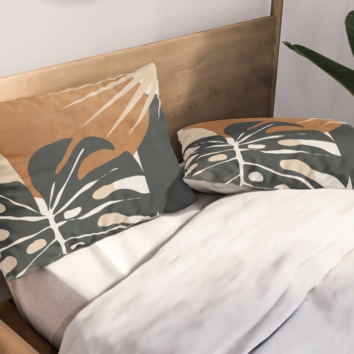 Abstract Art Tropical Leaves 7 Pillow Sham Gallery Image 2