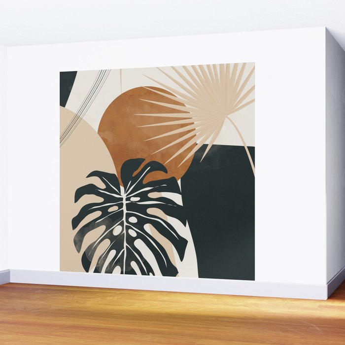 Abstract Art Tropical Leaves 7 Wall Mural Gallery Image 2
