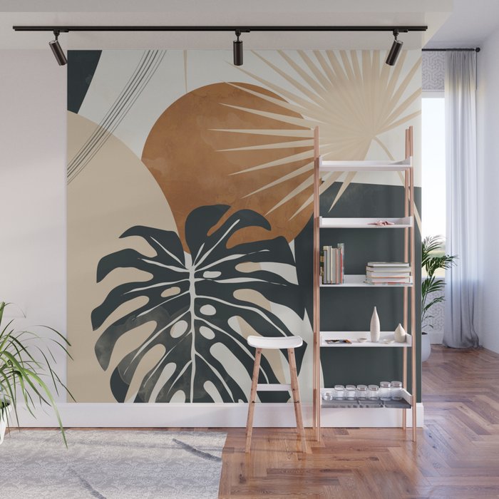 Abstract Art Tropical Leaves 7 Wall Mural Gallery Image 1