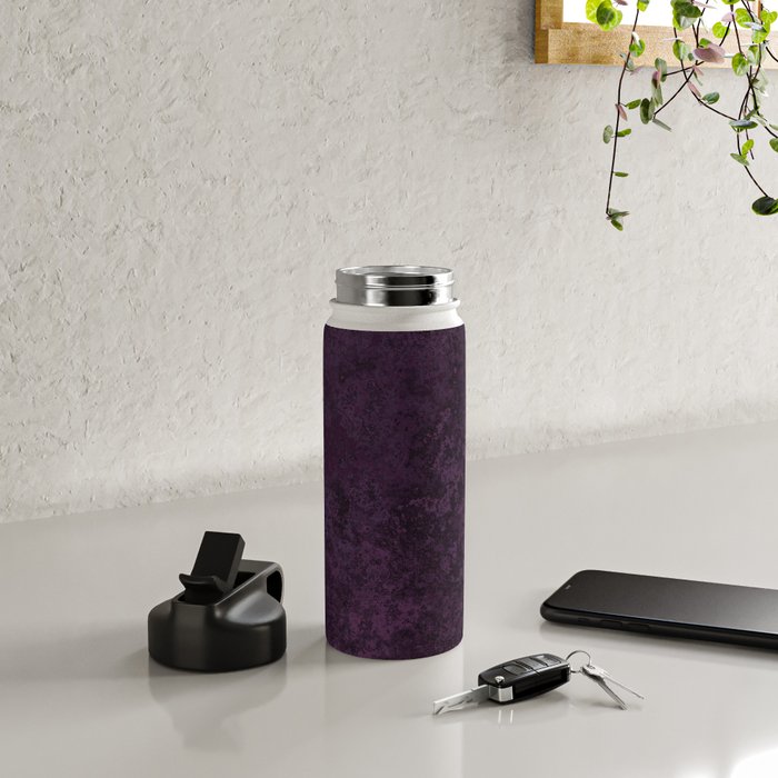 Rough And Tough Texture Fuchsia Purple Plum Blue Water Bottle Gallery Image 4