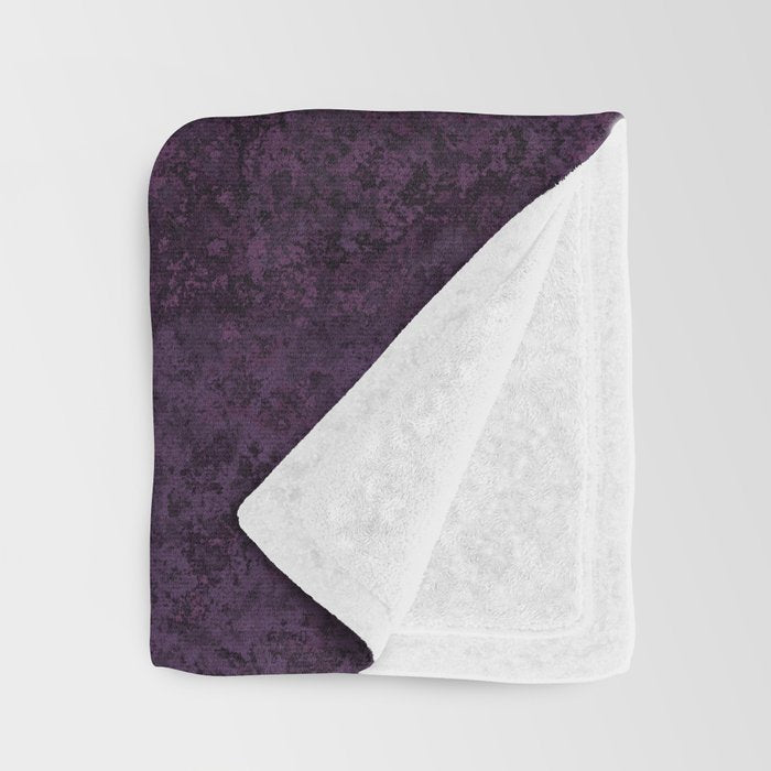 Rough And Tough Texture Fuchsia Purple Plum Blue Throw Blanket Gallery Image 3