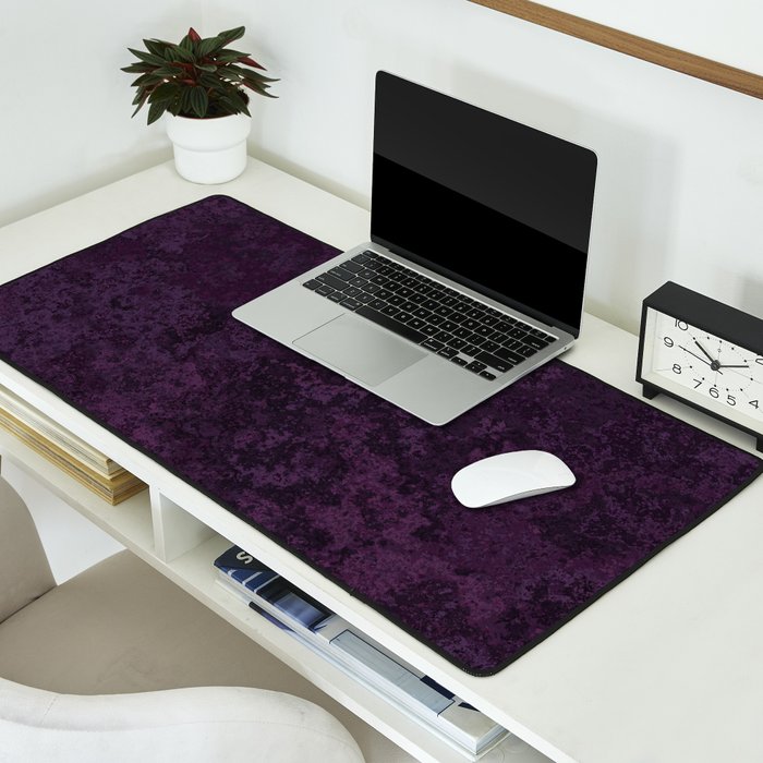 Rough And Tough Texture Fuchsia Purple Plum Blue Desk Mat Gallery Image 2