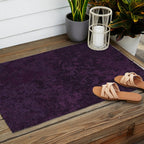 Rough And Tough Texture Fuchsia Purple Plum Blue Outdoor Rug Gallery Image 2