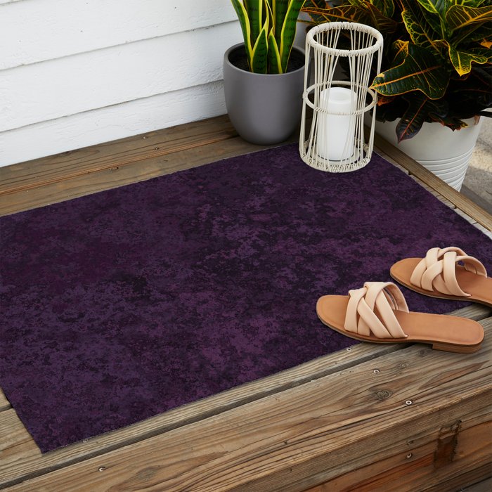 Rough And Tough Texture Fuchsia Purple Plum Blue Outdoor Rug Gallery Image 2