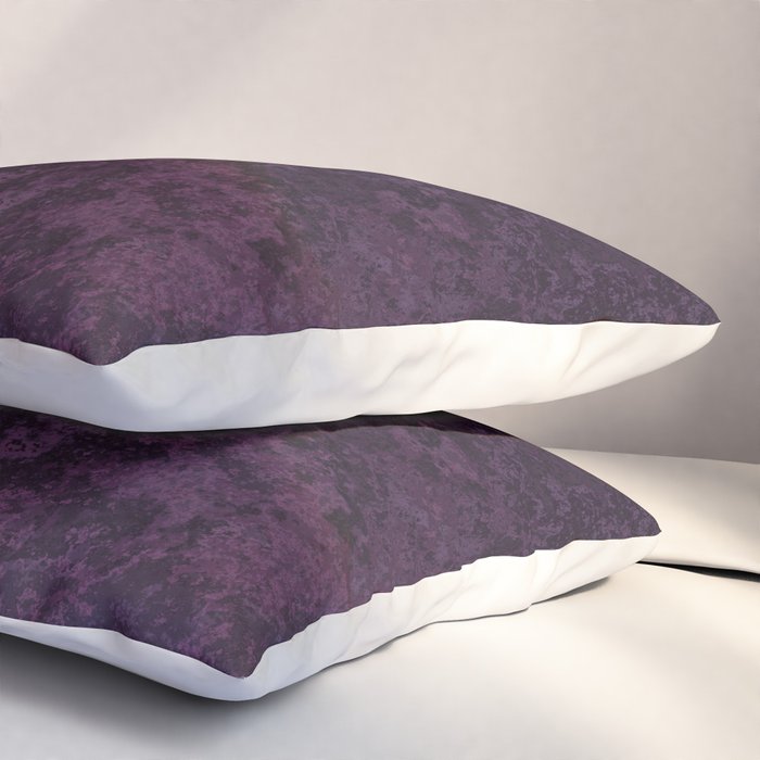 Rough And Tough Texture Fuchsia Purple Plum Blue Pillow Sham Gallery Image 3