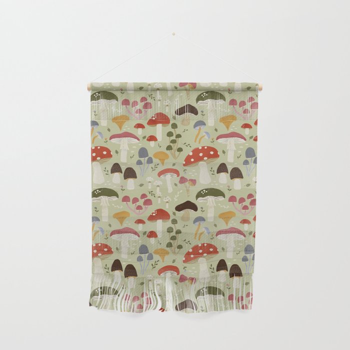 Whimsical Forest Mushrooms Pattern Wall Hanging Gallery Image 1