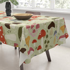 Whimsical Forest Mushrooms Pattern Tablecloth Gallery Image 3