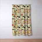 Whimsical Forest Mushrooms Pattern Window Curtain Gallery Image 3