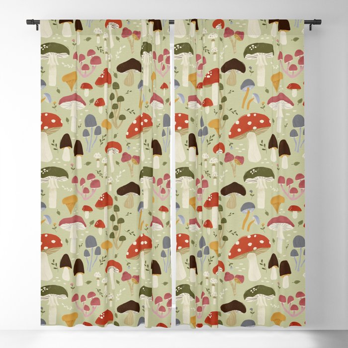 Whimsical Forest Mushrooms Pattern Window Curtain Gallery Image 5