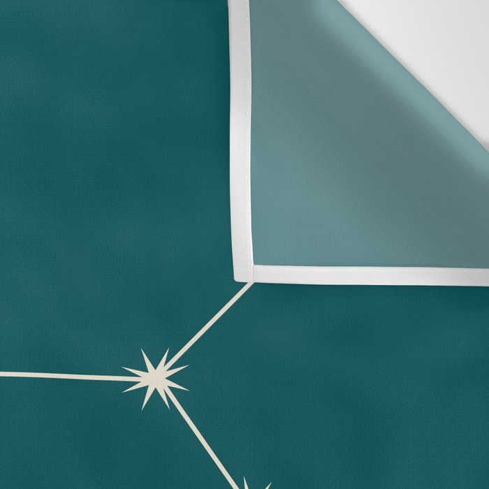 Sagittarius Zodiac Star Constellation Line Art Deep Teal Wall Tapestry Gallery Image 3