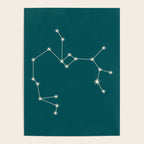 Sagittarius Zodiac Star Constellation Line Art Deep Teal Poster Gallery Image 4