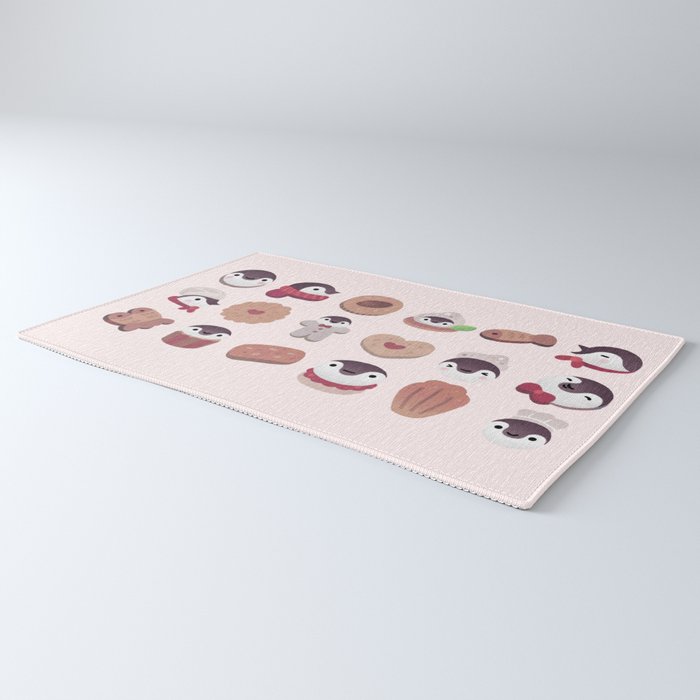 Cookie & cream & penguin - pink pattern Rug Gallery Image 3