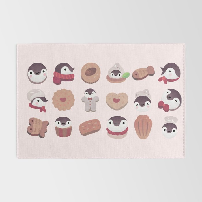 Cookie & cream & penguin - pink pattern Rug Gallery Image 2