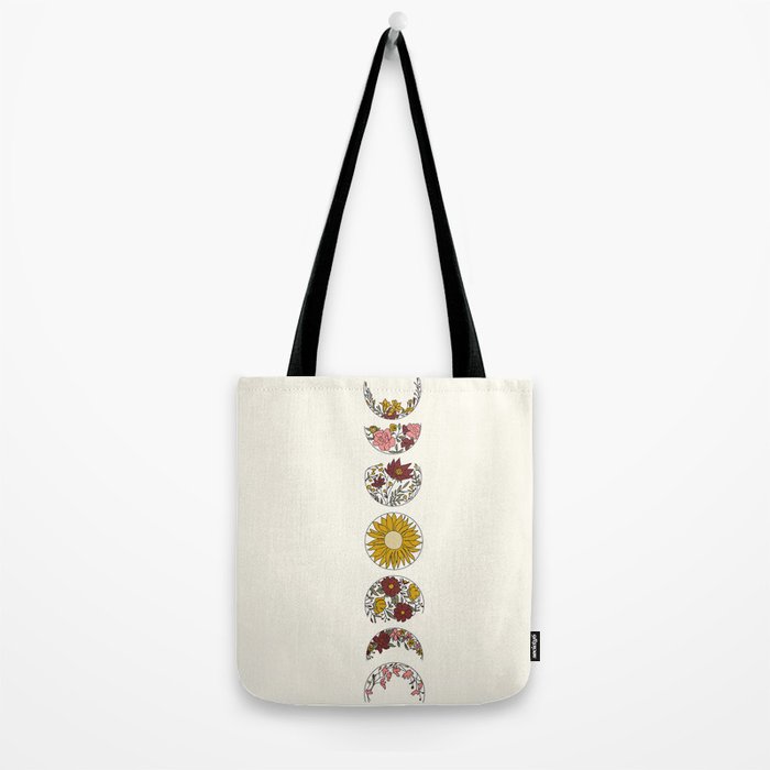 Floral Phases of the Moon Tote Bag Gallery Image 2