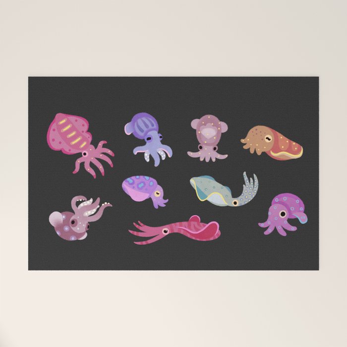 Squids - black Welcome Mat Gallery Image 1