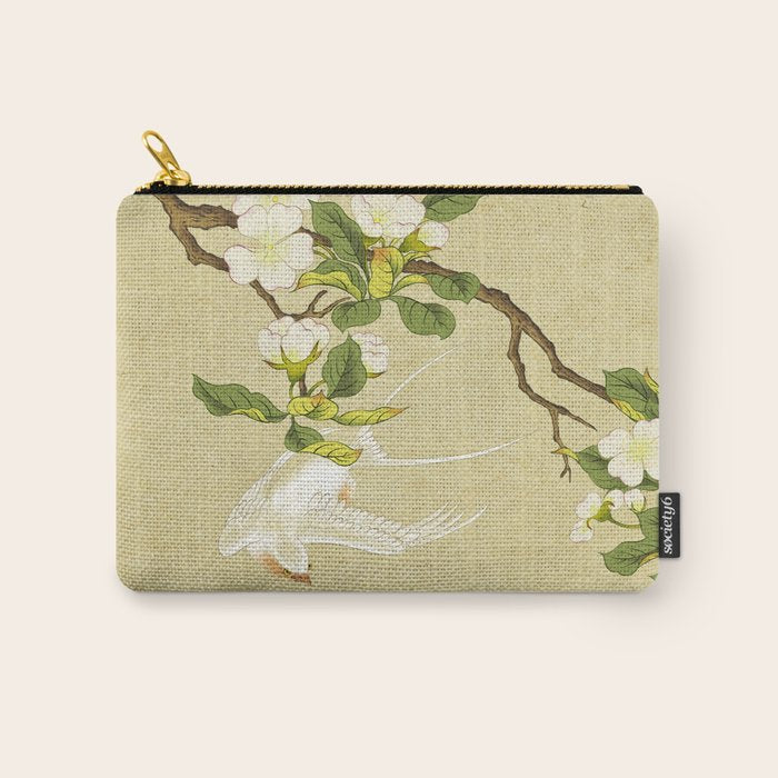 Pear blossoms and white swallow Type A: Minhwa-Korean traditional/folk art Carry All Pouch Gallery Image 1