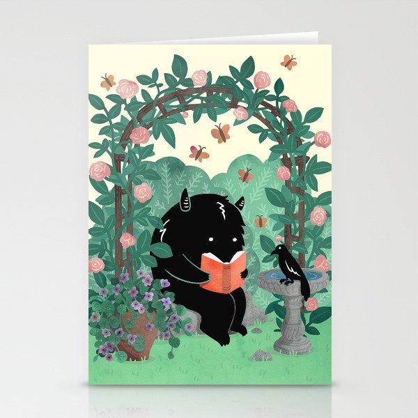 A Quiet Summer Spot (Monster Book Lover) Stationery Card Gallery Image 2