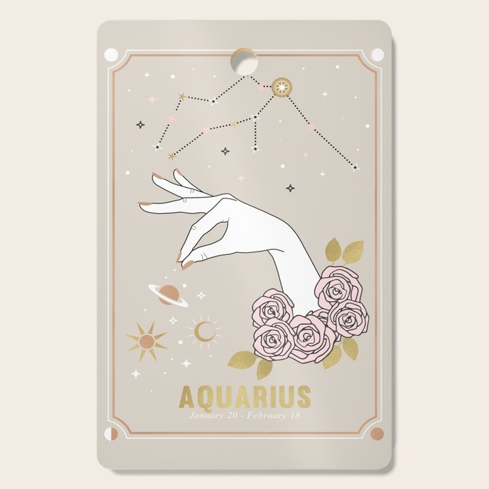 Aquarius Zodiac Sign Cutting Board Gallery Image 1