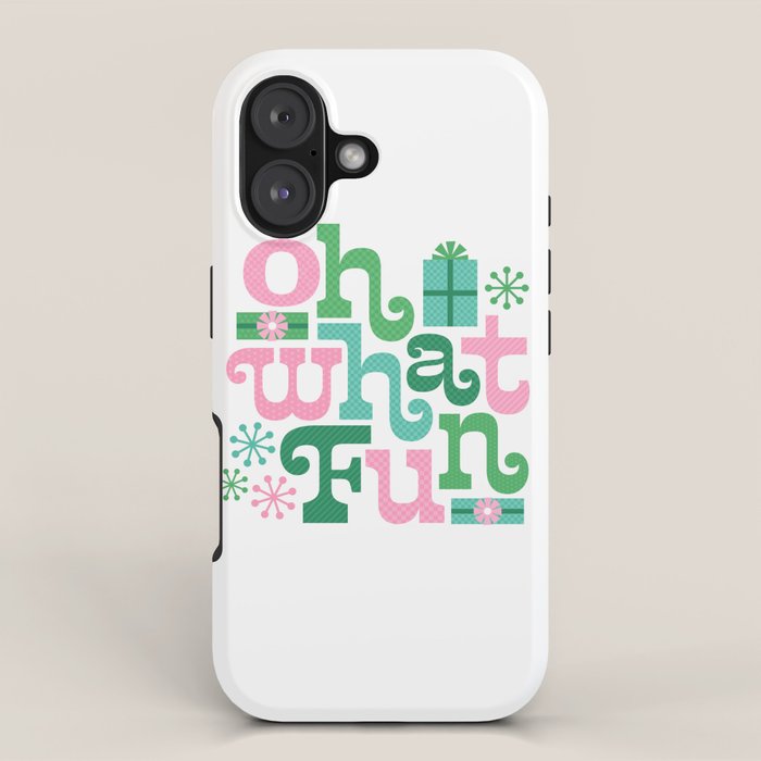 Oh What Fun - Pink and Green iPhone Case Gallery Image 1