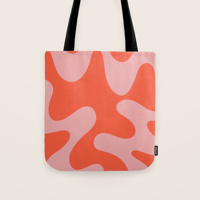 Wavy Land - Pink And Red Tote Bag Gallery Image 1