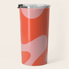 Wavy Land - Pink And Red Travel Mug Gallery Image 3