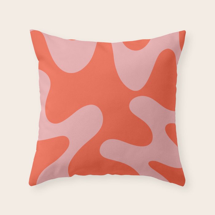 Wavy Land - Pink And Red Throw Pillow Gallery Image 6