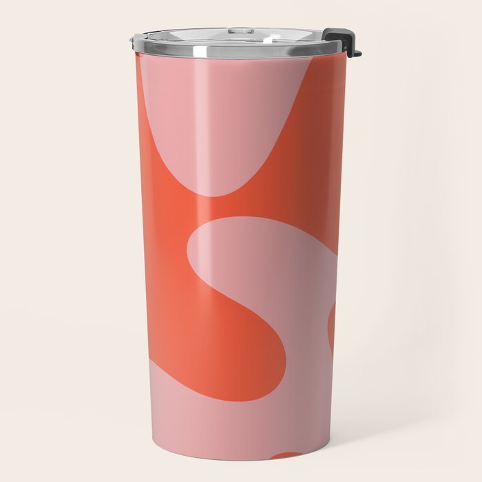 Wavy Land - Pink And Red Travel Mug Gallery Image 2