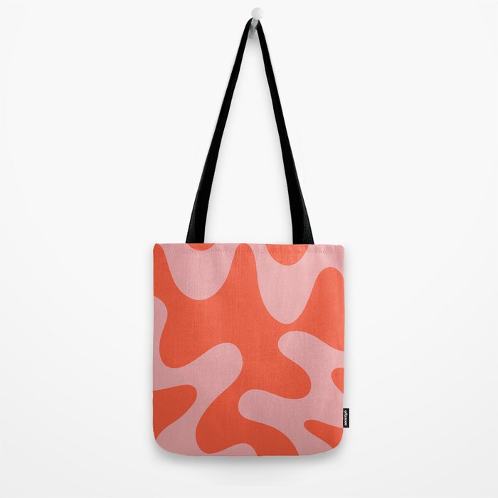 Wavy Land - Pink And Red Tote Bag Gallery Image 2
