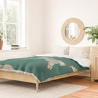 Leaping Cheetah Emerald Duvet Cover Gallery Image 2