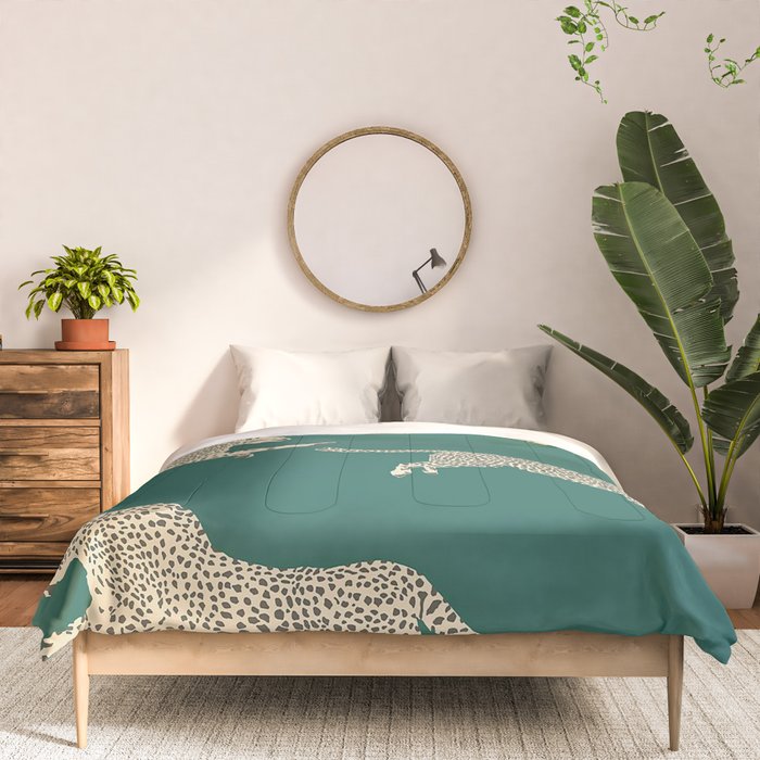 Leaping Cheetah Emerald Comforter Gallery Image 3