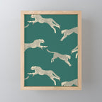 Leaping Cheetah Emerald Mini Art Print Gallery Image 1