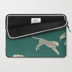 Leaping Cheetah Emerald Laptop Sleeve Gallery Image 2