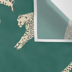Leaping Cheetah Emerald Wall Tapestry Gallery Image 3