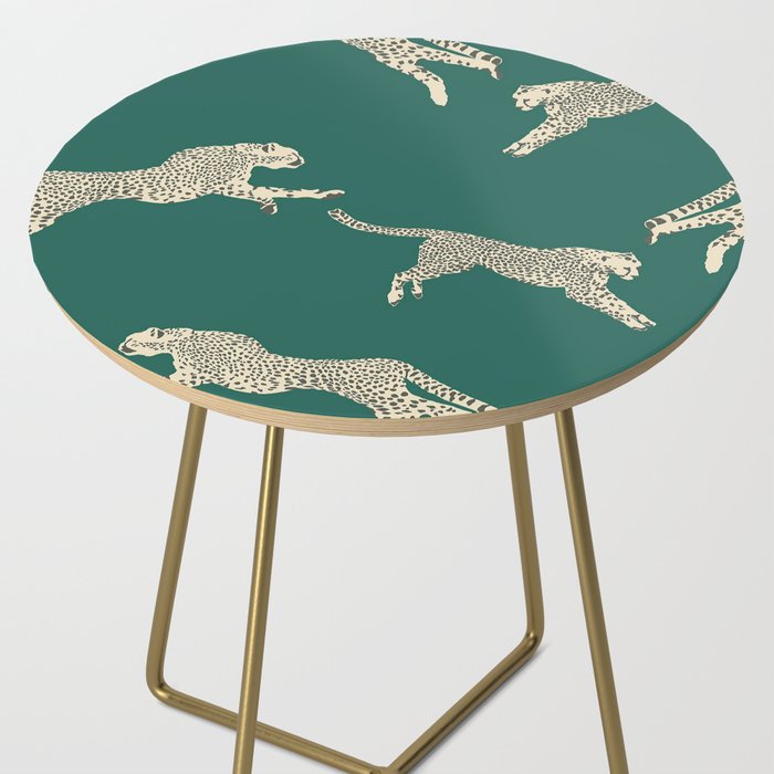 Leaping Cheetah Emerald Side Table Gallery Image 2
