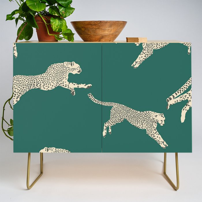 Leaping Cheetah Emerald Credenza Gallery Image 1