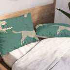 Leaping Cheetah Emerald Pillow Sham Gallery Image 2