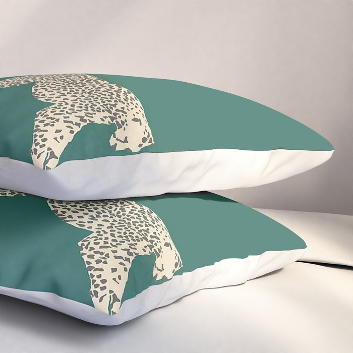 Leaping Cheetah Emerald Pillow Sham Gallery Image 3