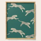 Leaping Cheetah Emerald Serving Tray Gallery Image 1